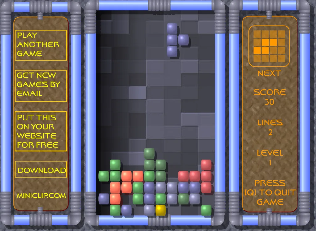 Miniclip Tetris Playing