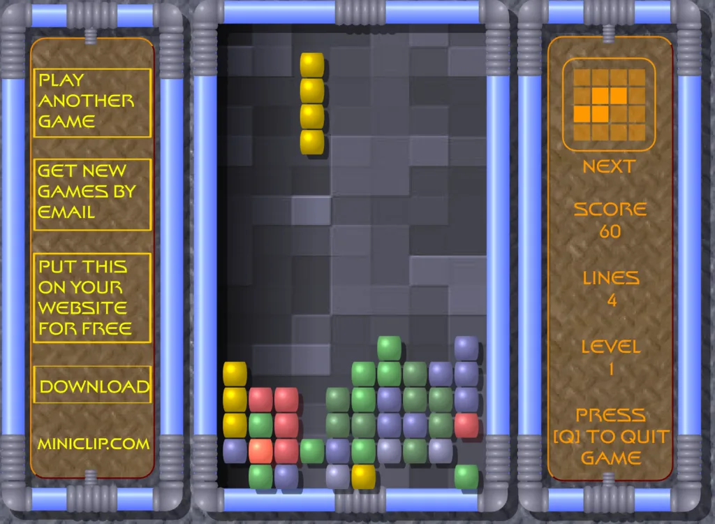 Miniclip Tetris Playing