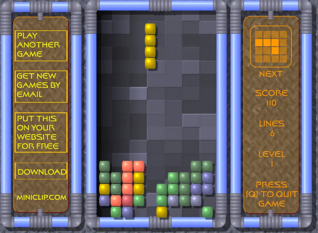 Miniclip Tetris Playing